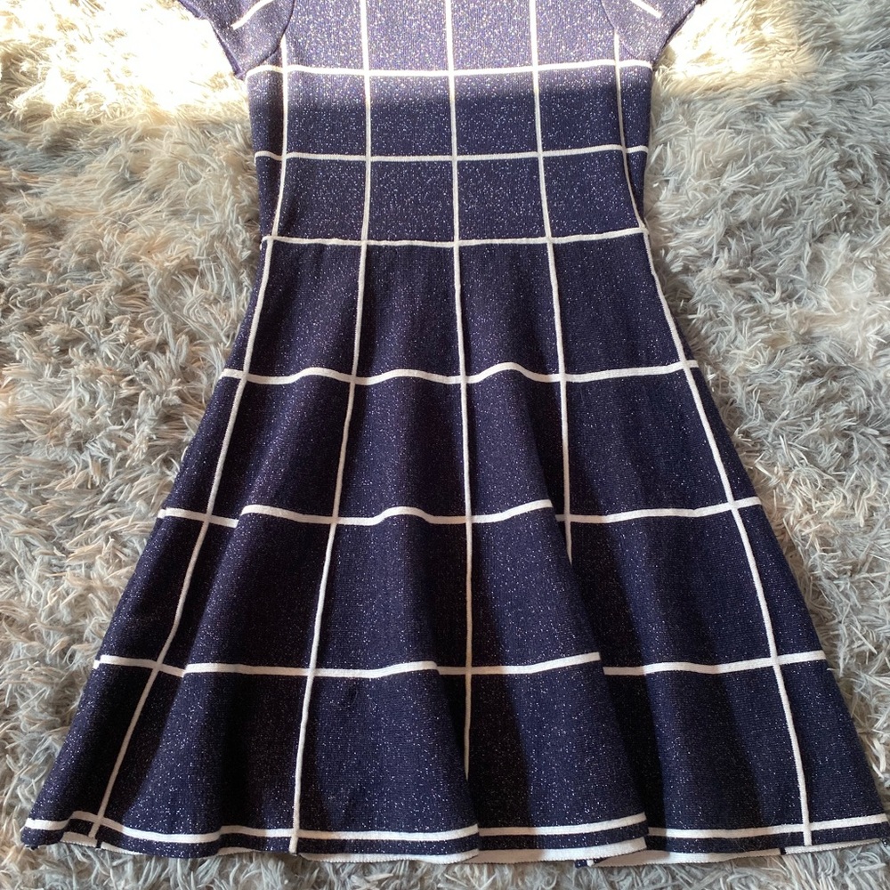Navy blue and white